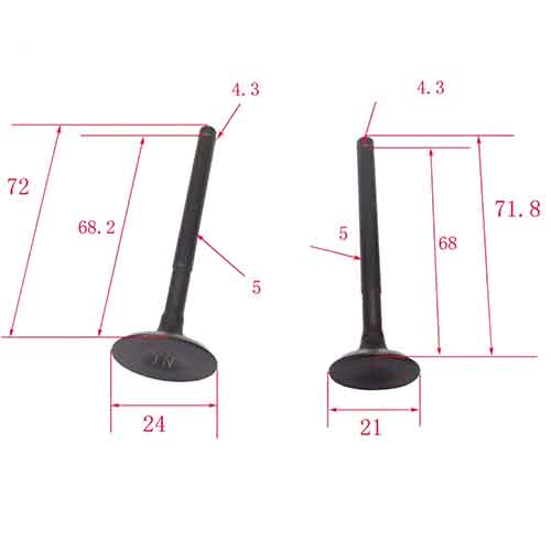 VALVULAS HONDA C125 BIZ AD 24X72 ES 21X71.8 (JGO) STD