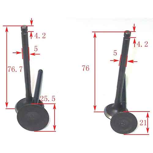 VALVULAS HONDA WAVE 110 S (2017-2018) AD 25.5X76.7 ES 21X76 (JGO) STD