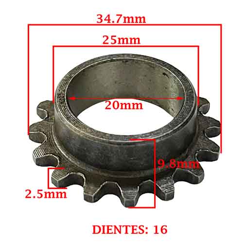ENGRANAJE DE DISTRIBUCION (CEMENTADO) MONDIAL 125 MAX/ R/ LD 125L (P. CIGÜEÑAL) CREUSO (595-000)
