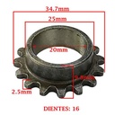 ENGRANAJE DE DISTRIBUCION (CEMENTADO) MONDIAL 125 MAX/ R/ LD 125L (P. CIGÜEÑAL) CREUSO (595-000)