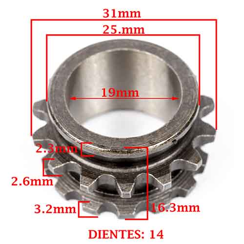 ENGRANAJE DE DISTRIBUCION (CEMENTADO) YAMAHA 105 T CRYPTON  CREUSO (576-000)