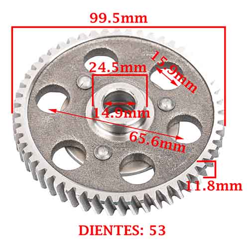 ENGRANAJE PRIMARIO DE ACERO C/DIENTE HELICOIDAL Z-53 ZANELLA 50 KS V3 (2T) CREUSO (274-000)