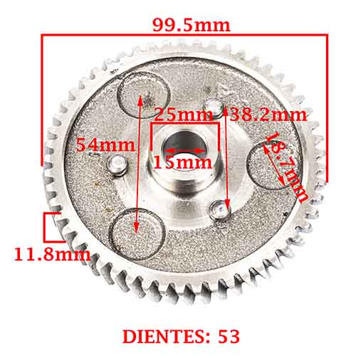 ENGRANAJE PRIMARIO DE FUNDICION C/DIENTE HELICOIDAL Z-53 ZANELLA 50 KS V3 (2T) CREUSO (293-000)