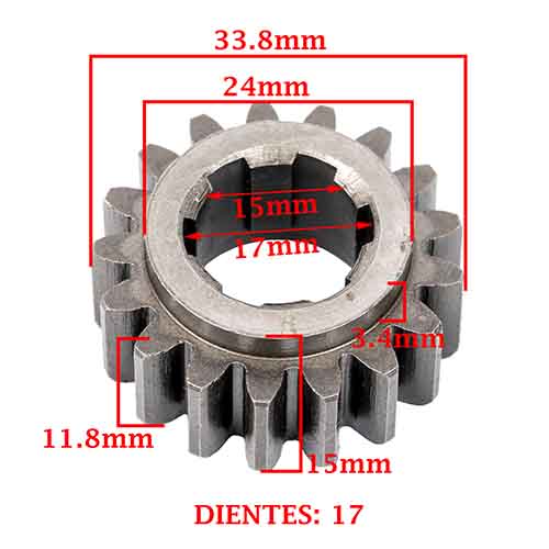 ENGRANAJE S/PRIMARIO Z-17 ZANELLA 70/ 90 SOL AUTOMATIC/ MONOMARCHA (4T) CREUSO (4142-000)