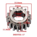 ENGRANAJE S/PRIMARIO Z-17 ZANELLA 70/ 90 SOL AUTOMATIC/ MONOMARCHA (4T) CREUSO (4142-000)
