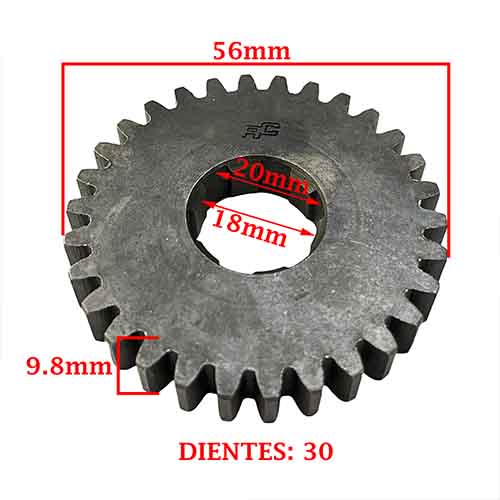 ENGRANAJE S/SECUNDARIO Z-30 ZANELLA 70/ 90 SOL AUTOMATIC/ MONOMARCHA (4T) CREUSO (4143-000)