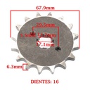 PIÑON DE TRANSMISION GILERA SMASH 110 (Z16) CREUSO (1451-ARG)