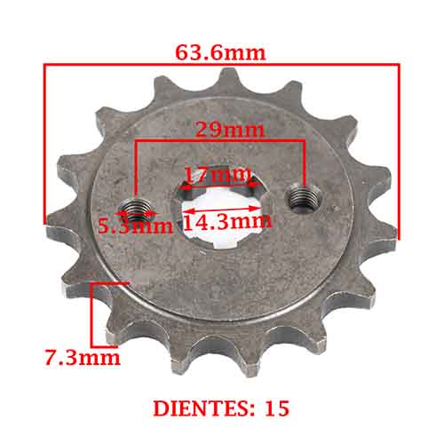 PIÑON DE TRANSMISION GILERA SMASH 110 SMASH (Z15) CREUSO (3137-ARG)