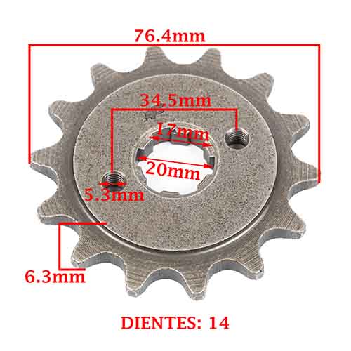 PIÑON DE TRANSMISION GUERRERO 200/ GR5 230 GR5 (Z14) CREUSO (3273-ARG)