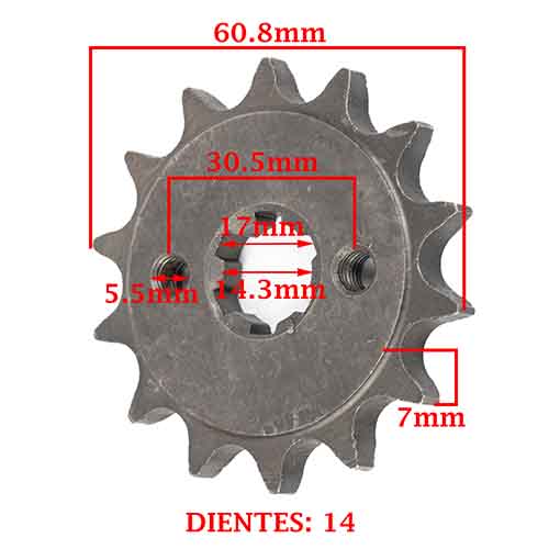 PIÑON DE TRANSMISION HONDA 100 NF WAVE (Z14) CREUSO (1409-ARG)