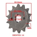 PIÑON DE TRANSMISION HONDA 100 NF WAVE (Z14) CREUSO (1409-ARG)