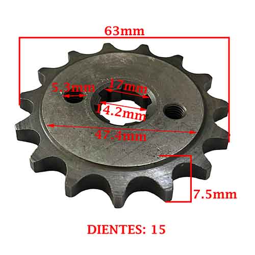 PIÑON DE TRANSMISION HONDA C100 BIZ/ 105 C BIZ/ CUB +1998 (Z15) CREUSO (931-ARG)