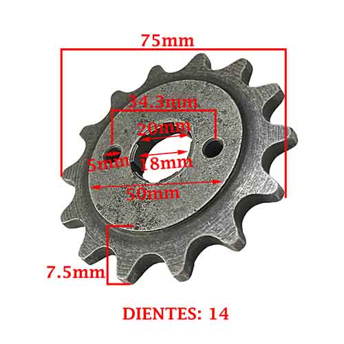 PIÑON DE TRANSMISION HONDA CB 250 NIGHTHAWK (Z14) CREUSO (1423-ARG)