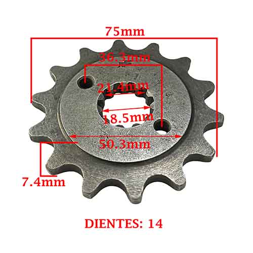 PIÑON DE TRANSMISION HONDA CBX 125 TWISTER/ 250 XR-R MOD.NUEVO 95-04 (Z14) CREUSO (1295-ARG)