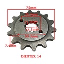 PIÑON DE TRANSMISION HONDA CBX 125 TWISTER/ 250 XR-R MOD.NUEVO 95-04 (Z14) CREUSO (1295-ARG)