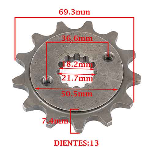 PIÑON DE TRANSMISION HONDA CBX 250 TWISTER/ XR250R 96-04 (Z13) CREUSO (1293-ARG)