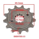 PIÑON DE TRANSMISION HONDA CBX 250 TWISTER/ XR250R 96-04 (Z13) CREUSO (1293-ARG)