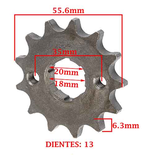 PIÑON DE TRANSMISION HONDA CG 125 CG TITAN 2000 (Z13 ESTRIA FINA) CREUSO (1217-ARG)