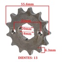 PIÑON DE TRANSMISION HONDA CG 125 CG TITAN 2000 (Z13 ESTRIA FINA) CREUSO (1217-ARG)