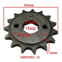 PIÑON DE TRANSMISION HONDA CG 125 TITAN 2000/ STORM/ FAN (M. VIEJO) (Z15 ESTRIA FINA) CREUSO (935-ARG)