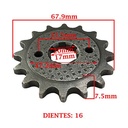 PIÑON DE TRANSMISION HONDA CG 150 TITAN (Z16 ESTRIA GRANDE) CREUSO (1497-ARG)