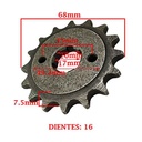 PIÑON DE TRANSMISION HONDA NX 150 / 150 CG / 125-150 NXR BROS (Z16) CREUSO (1429-ARG)