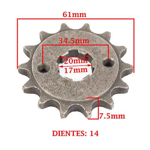 PIÑON DE TRANSMISION HONDA XR 150L/ 125 BROSS (Z14) CREUSO (1621-ARG)