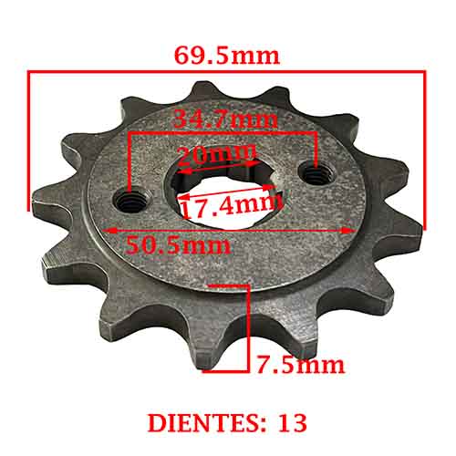 PIÑON DE TRANSMISION HONDA XR 250 / 200 XR/ 250 XR-L (Z13) CREUSO (957-ARG)
