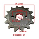 PIÑON DE TRANSMISION HONDA XR 250 / 200 XR/ 250 XR-L (Z14) CREUSO (1615-ARG)