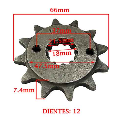 PIÑON DE TRANSMISION HONDA XR 250 TORNADO (Z12) CREUSO (1275-ARG)