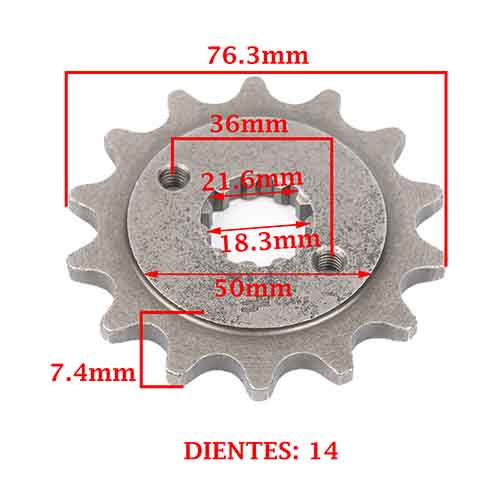 PIÑON DE TRANSMISION HONDA XR 250 TORNADO (Z14) CREUSO (1279-ARG)