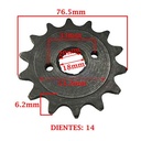 PIÑON DE TRANSMISION MONDIAL HD 250 / 254 (+2002) / RIDER CUSTOM (Z14) CREUSO (3749-ARG)