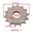 PIÑON DE TRANSMISION SUZUKI GN 125 EN (Z14 INTERIOR 18 ESTRIAS) CREUSO (1321-ARG)