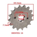 PIÑON DE TRANSMISION YAMAHA FZ 16 160 N/S (Z16) CREUSO (1205-ARG)