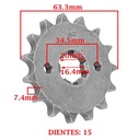 PIÑON DE TRANSMISION YAMAHA YBR 125 E/ R/ ED-FULL/ XTZ (Z15) CREUSO (1231-ARG)