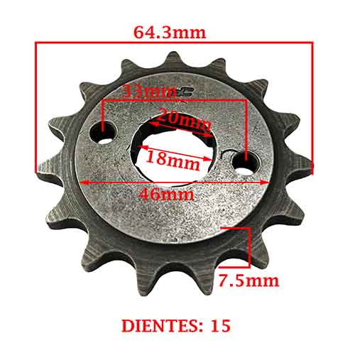 PIÑON DE TRANSMISION ZANELLA 150 RX/ G3/ PATAGONIAN EAGLE (Z15 ESTRIA FINA) CREUSO (895-ARG)