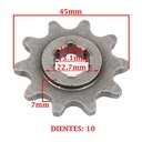 PIÑON DE TRANSMISION ZANELLA 50CC CARGA/ FIRE (Z10 ESTRIADO) CREUSO (907-ARG)