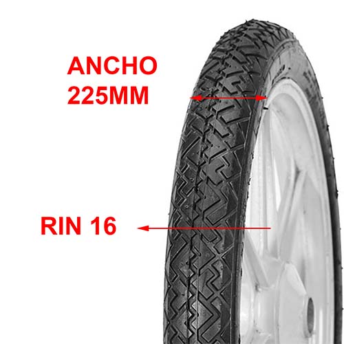 CUBIERTA HORNG FORTUNE 225X16 CON TAQUITOS F879