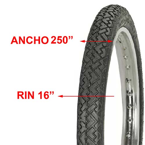 CUBIERTA HORNG FORTUNE 250X16 DIBUJO CALLE F851