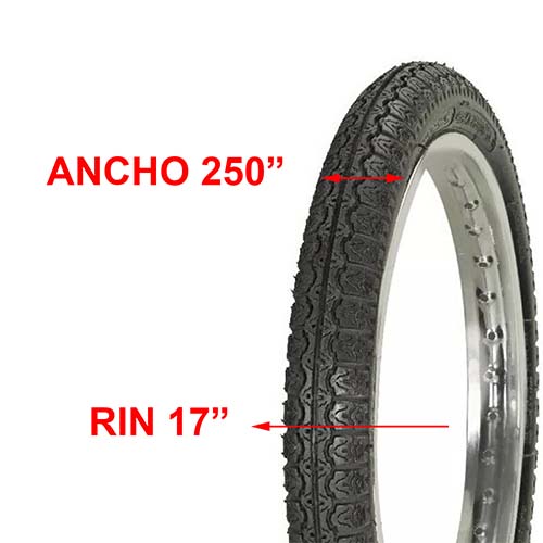 CUBIERTA HORNG FORTUNE 250X17 PISTA REF 4PR F882 RAYADA DEL.