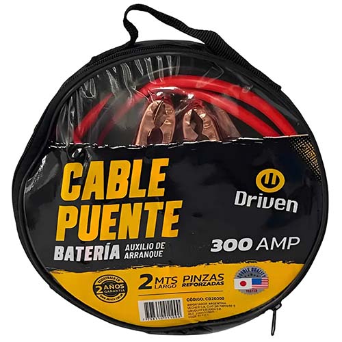 JUEGO DE CABLES ARRANQUE 300 AMPERES CON BOLSO DRIVEN (CB20300)