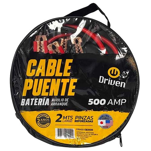 JUEGO DE CABLES ARRANQUE 500 AMPERES CON BOLSO DRIVEN (CB20500)