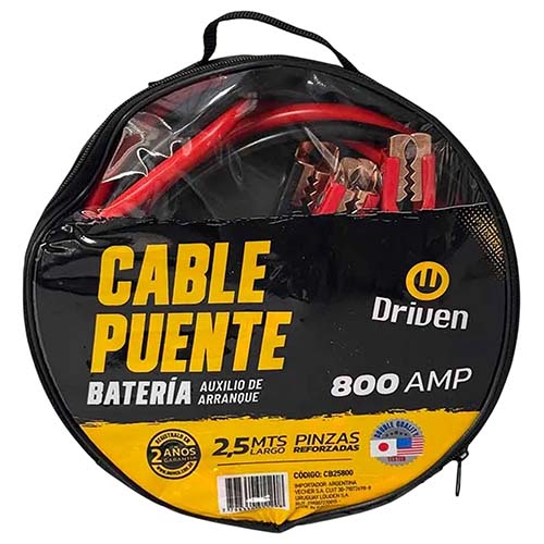 JUEGO DE CABLES ARRANQUE 800 AMPERES CON BOLSO DRIVEN (CB25800)
