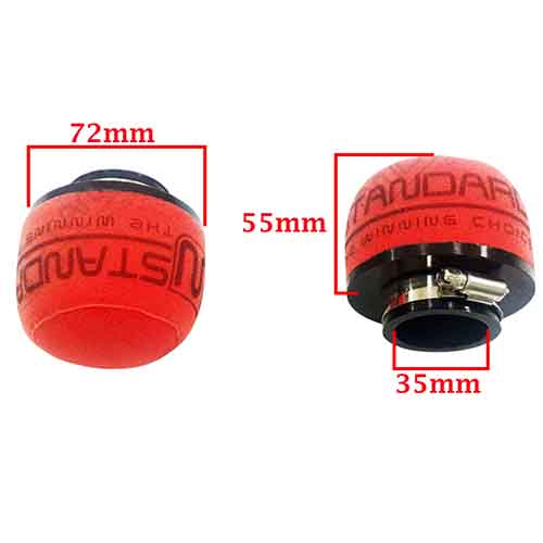 FILTRO DE AIRE COMPETICION CON RESORTE 35X72X55mm STD EXCLU