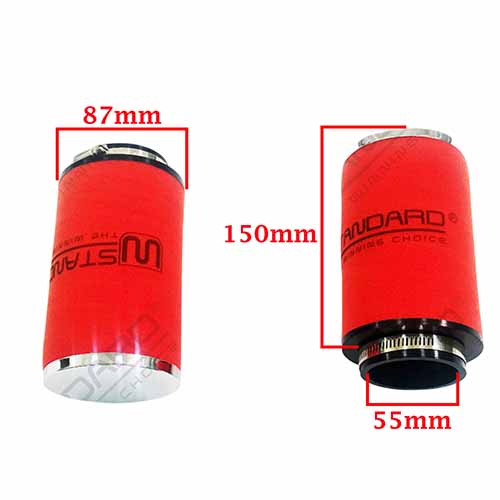 FILTRO DE AIRE COMPETICION CON RESORTE 55X88X150mm -TIPO 1 STD EXCLU