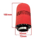 FILTRO DE AIRE COMPETICION CON RESORTE 43X73X150mm STD EXCLU