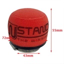 FILTRO DE AIRE COMPETICION CON RESORTE 43X72X55mm STD