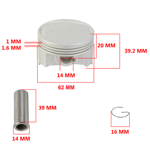 KIT PISTON HONDA CB190 R (61mm) (1.00) STD