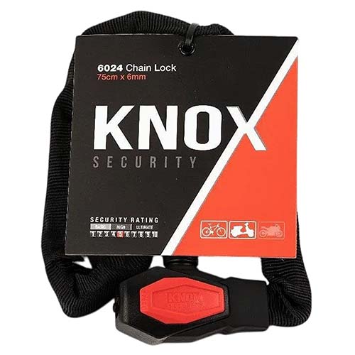 LINGA CADENA ACERADA KNOX 6024 75CMx6mm (2 LLAVES)