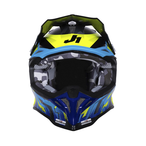 CASCO JUST1 J39 REVO BLUE FLUO YELLOW BLACK GLOSS XL